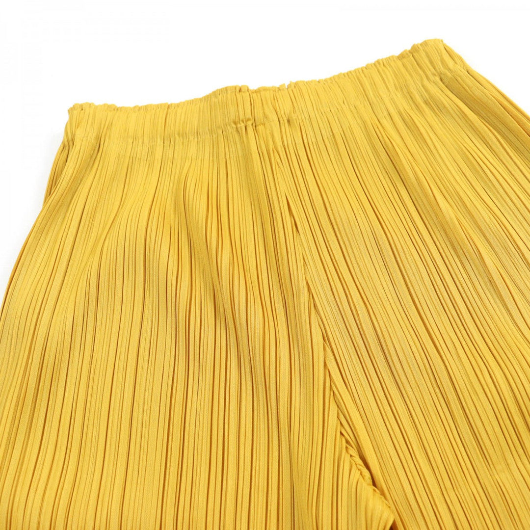 PLEATS PLEASE Wide pants PP01-JF124 Main: 100% polyester yellow Women 3 Used Authentic