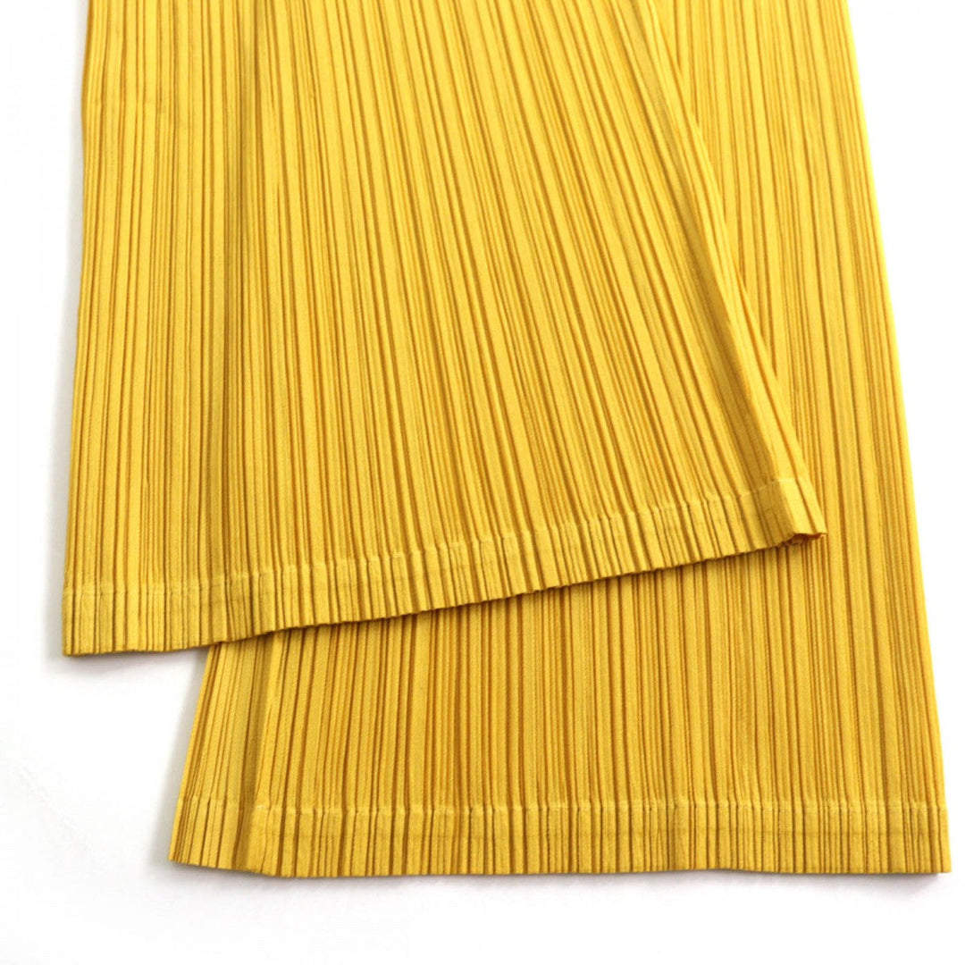 PLEATS PLEASE Wide pants PP01-JF124 Main: 100% polyester yellow Women 3 Used Authentic