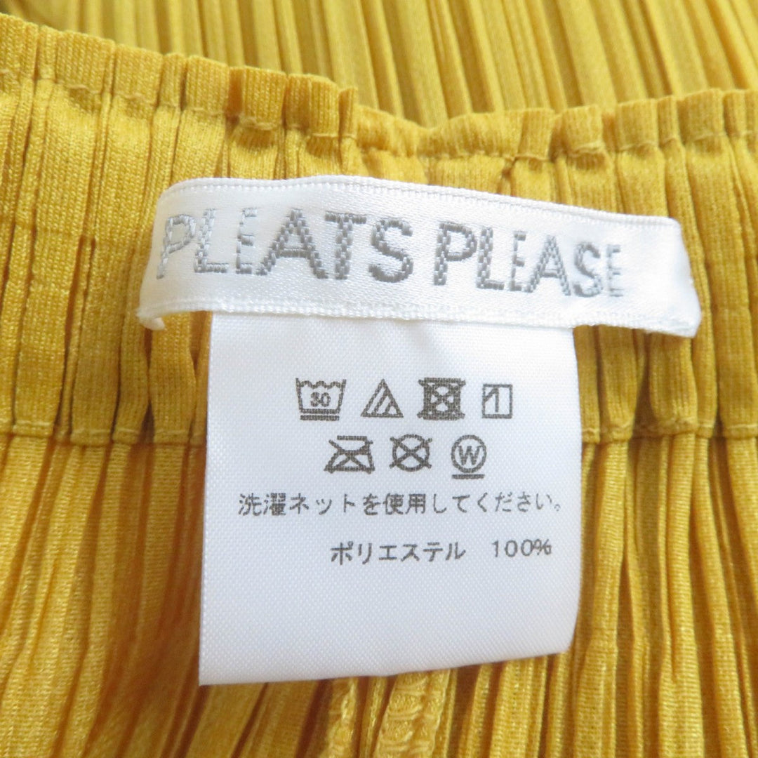 PLEATS PLEASE Wide pants PP01-JF124 Main: 100% polyester yellow Women 3 Used Authentic