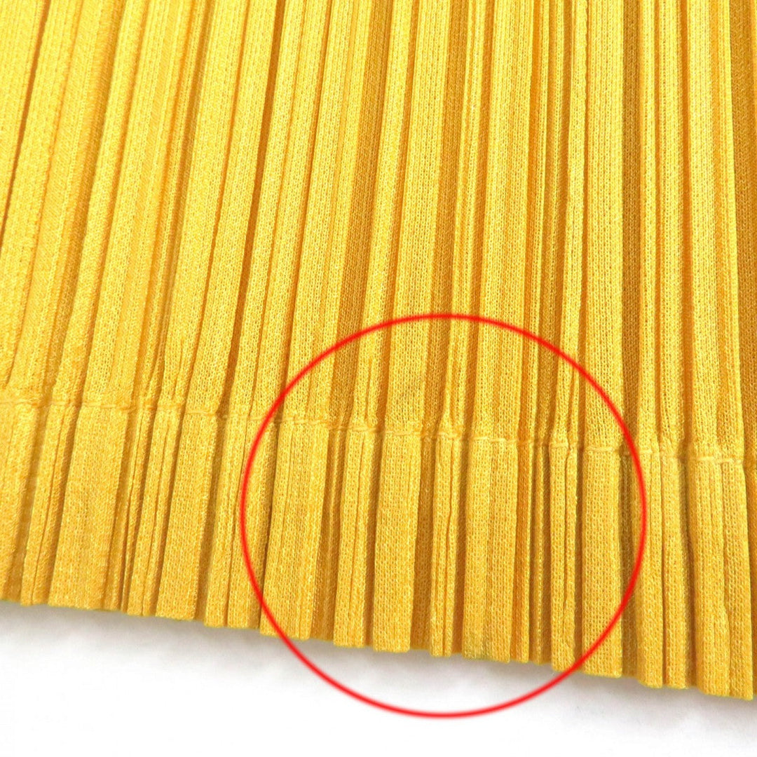 PLEATS PLEASE Wide pants PP01-JF124 Main: 100% polyester yellow Women 3 Used Authentic