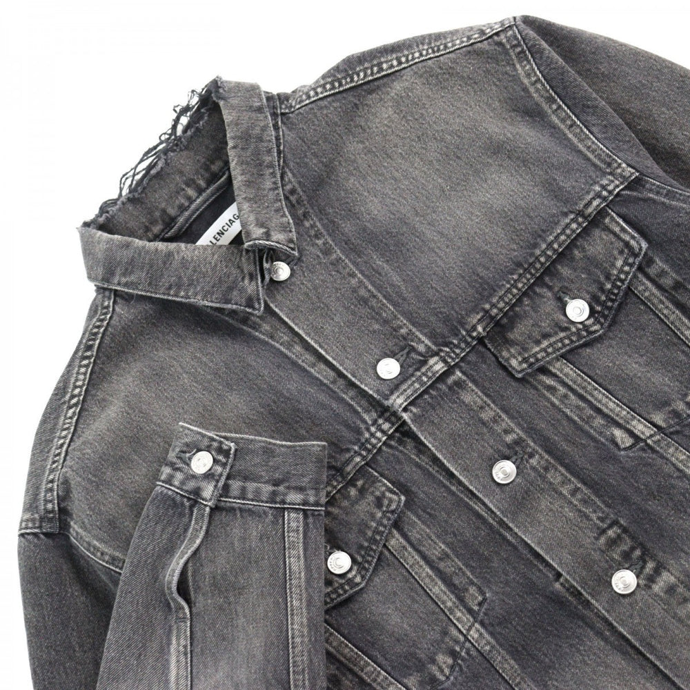 BALENCIAGA Denim Jacket 557388 Outer material: 100% cotton Gray type mens 38 Used Authentic