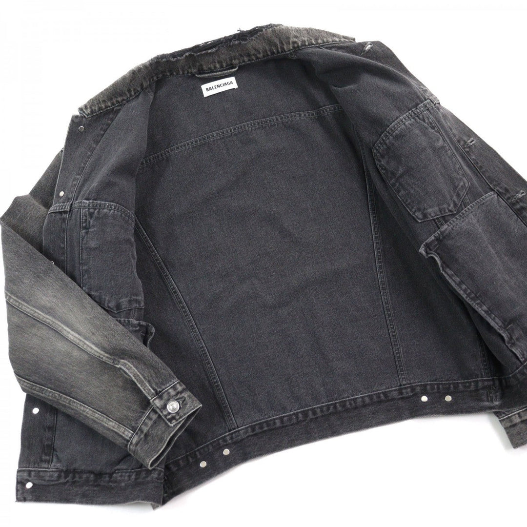 BALENCIAGA Denim Jacket 557388 Outer material: 100% cotton Gray type mens 38 Used Authentic