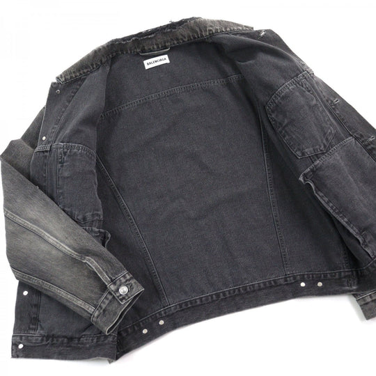 BALENCIAGA Denim Jacket 557388 Outer material: 100% cotton Gray type mens 38 Used Authentic