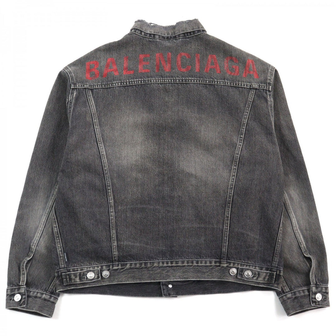 BALENCIAGA Denim Jacket 557388 Outer material: 100% cotton Gray type mens 38 Used Authentic