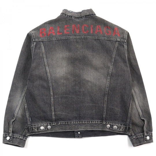 BALENCIAGA Denim Jacket 557388 Outer material: 100% cotton Gray type mens 38 Used Authentic