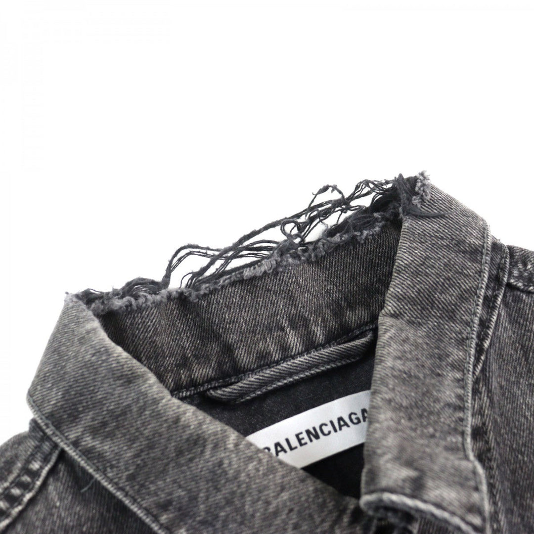 BALENCIAGA Denim Jacket 557388 Outer material: 100% cotton Gray type mens 38 Used Authentic