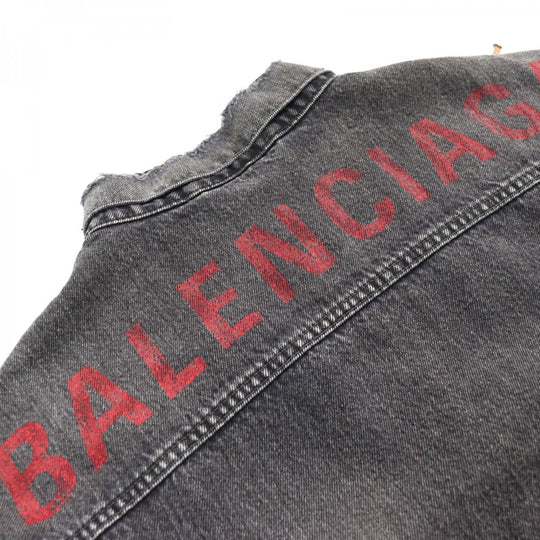 BALENCIAGA Denim Jacket 557388 Outer material: 100% cotton Gray type mens 38 Used Authentic