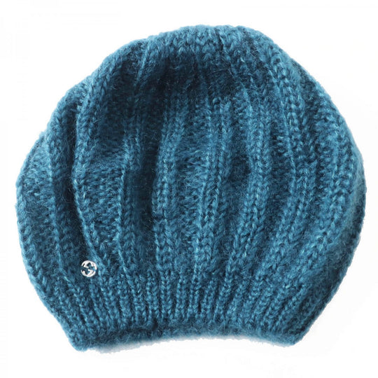 GUCCI Knit cap 331985 Main: 70% mohair, Main: 30% silk, Part: metal Blue type Women L Used Authentic