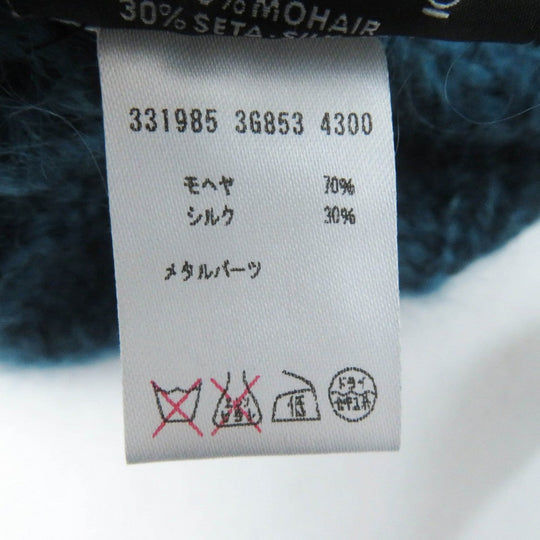 GUCCI Knit cap 331985 Main: 70% mohair, Main: 30% silk, Part: metal Blue type Women L Used Authentic
