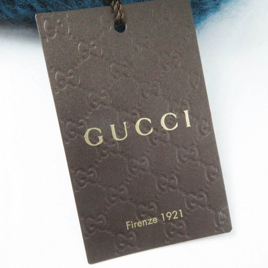 GUCCI Knit cap 331985 Main: 70% mohair, Main: 30% silk, Part: metal Blue type Women L Used Authentic