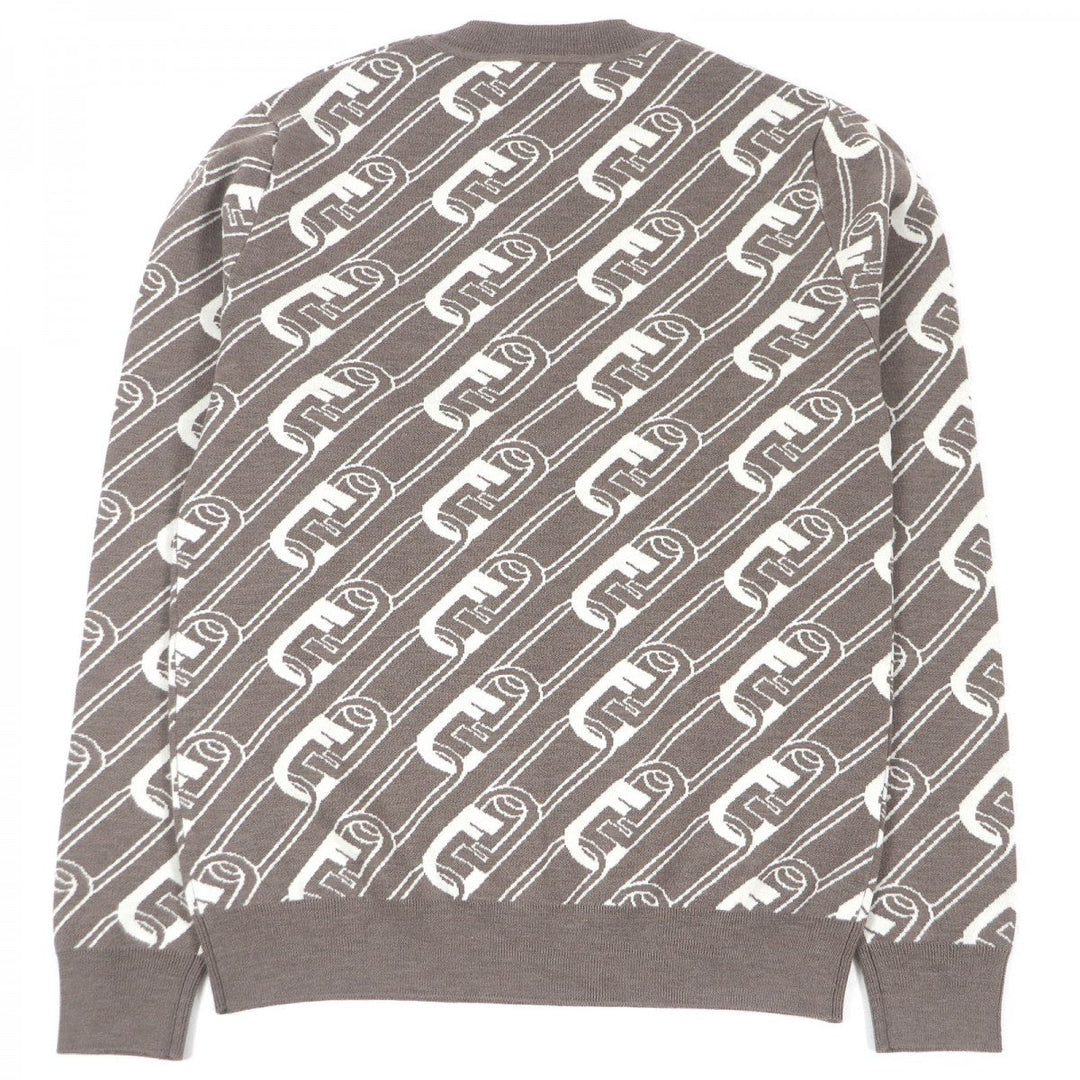 FENDI sweater FZX061 Main: 100% wool Brown mens 44 Used Authentic