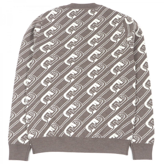 FENDI sweater FZX061 Main: 100% wool Brown mens 44 Used Authentic