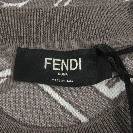 FENDI sweater FZX061 Main: 100% wool Brown mens 44 Used Authentic