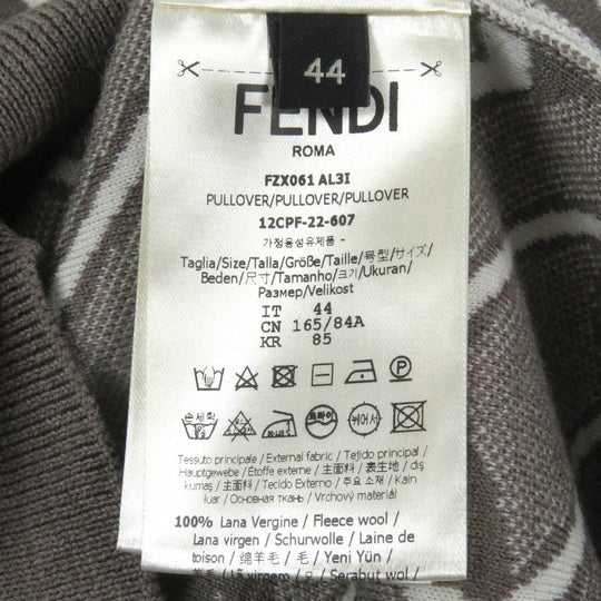FENDI sweater FZX061 Main: 100% wool Brown mens 44 Used Authentic