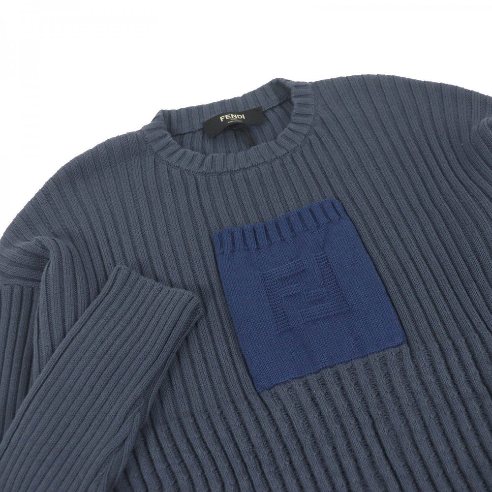 FENDI sweater FZX036 Main: 85% cotton, Main: 15% cashmere Blue gray mens 50 Used Authentic