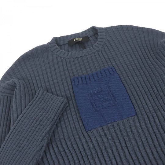 FENDI sweater FZX036 Main: 85% cotton, Main: 15% cashmere Blue gray mens 50 Used Authentic