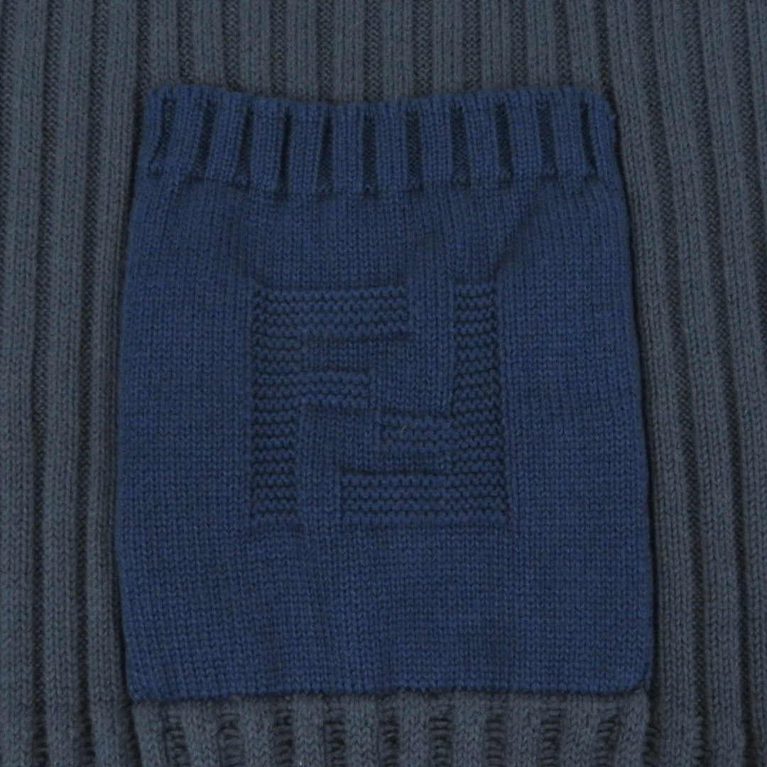 FENDI sweater FZX036 Main: 85% cotton, Main: 15% cashmere Blue gray mens 50 Used Authentic