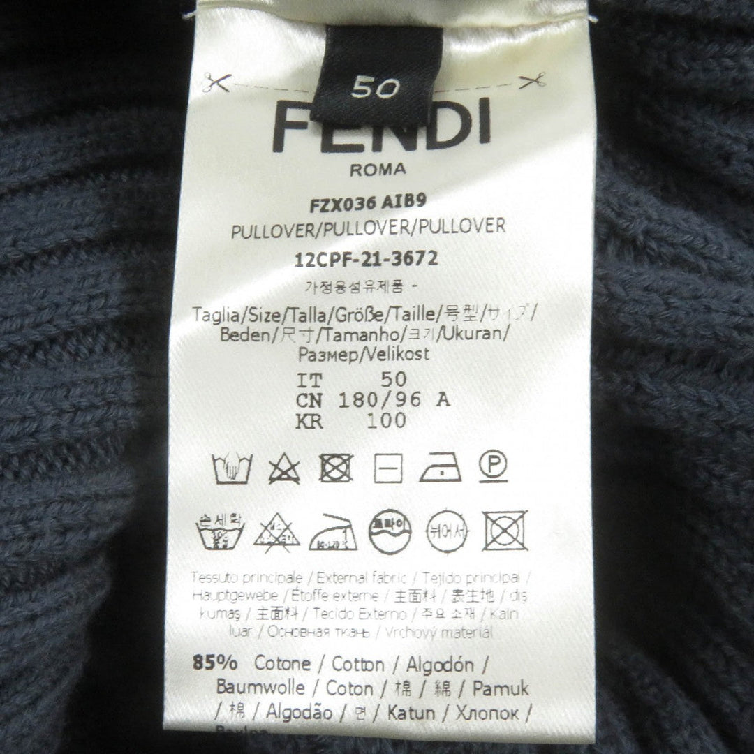 FENDI sweater FZX036 Main: 85% cotton, Main: 15% cashmere Blue gray mens 50 Used Authentic