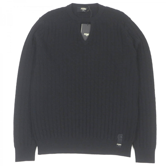 FENDI sweater FZX077 Main: 100% wool black mens 46 Used Authentic