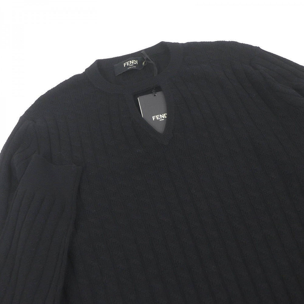 FENDI sweater FZX077 Main: 100% wool black mens 46 Used Authentic
