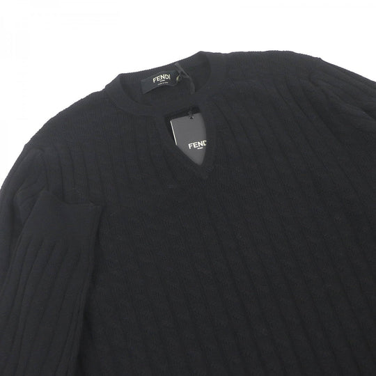 FENDI sweater FZX077 Main: 100% wool black mens 46 Used Authentic