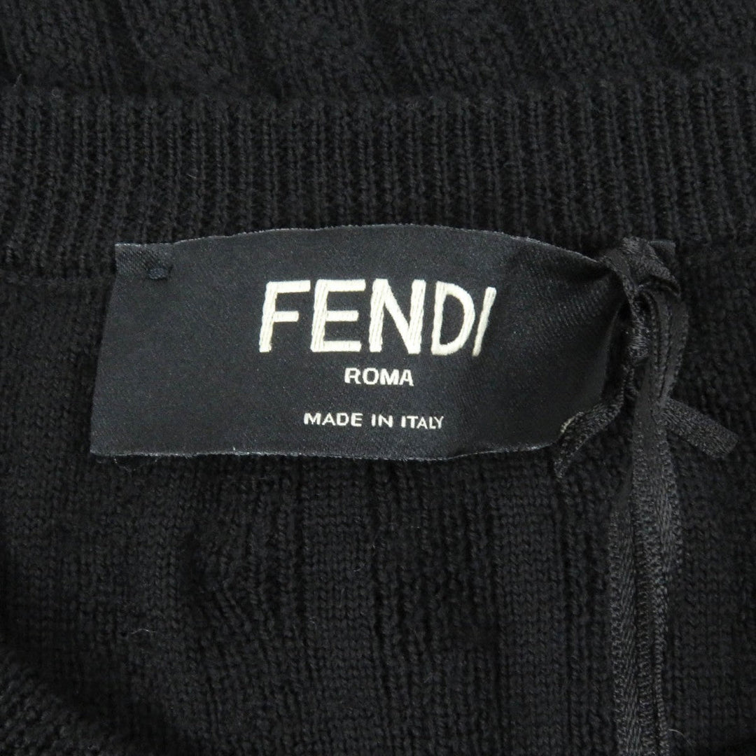 FENDI sweater FZX077 Main: 100% wool black mens 46 Used Authentic