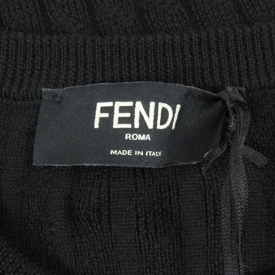 FENDI sweater FZX077 Main: 100% wool black mens 46 Used Authentic