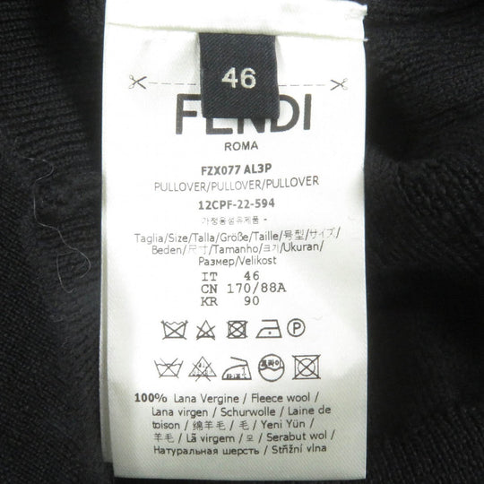 FENDI sweater FZX077 Main: 100% wool black mens 46 Used Authentic