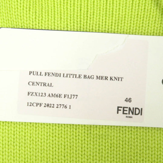 FENDI sweater FZX123 Main: 100% wool lime green mens 46 Used Authentic