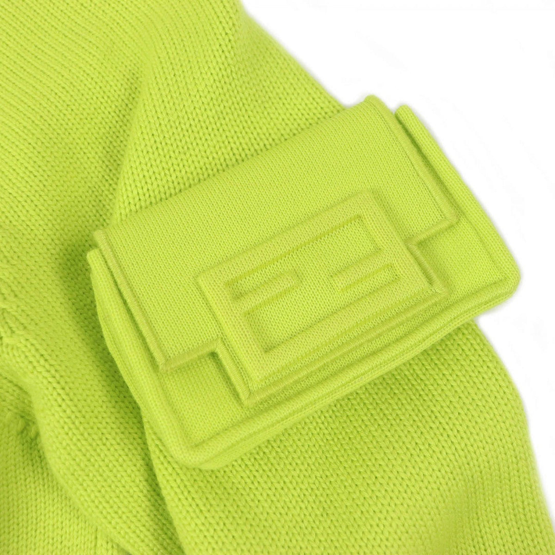 FENDI sweater FZX123 Main: 100% wool lime green mens 46 Used Authentic
