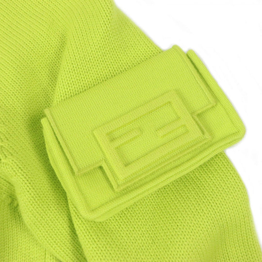 FENDI sweater FZX123 Main: 100% wool lime green mens 46 Used Authentic