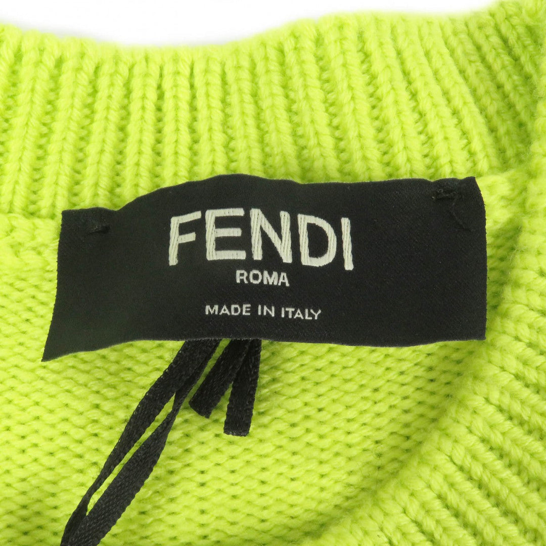 FENDI sweater FZX123 Main: 100% wool lime green mens 46 Used Authentic