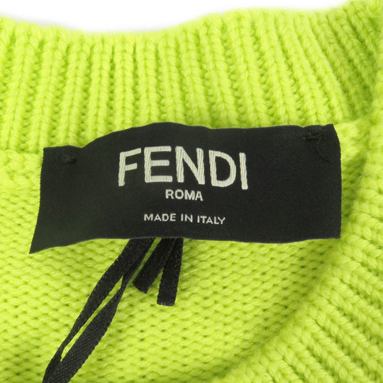 FENDI sweater FZX123 Main: 100% wool lime green mens 46 Used Authentic