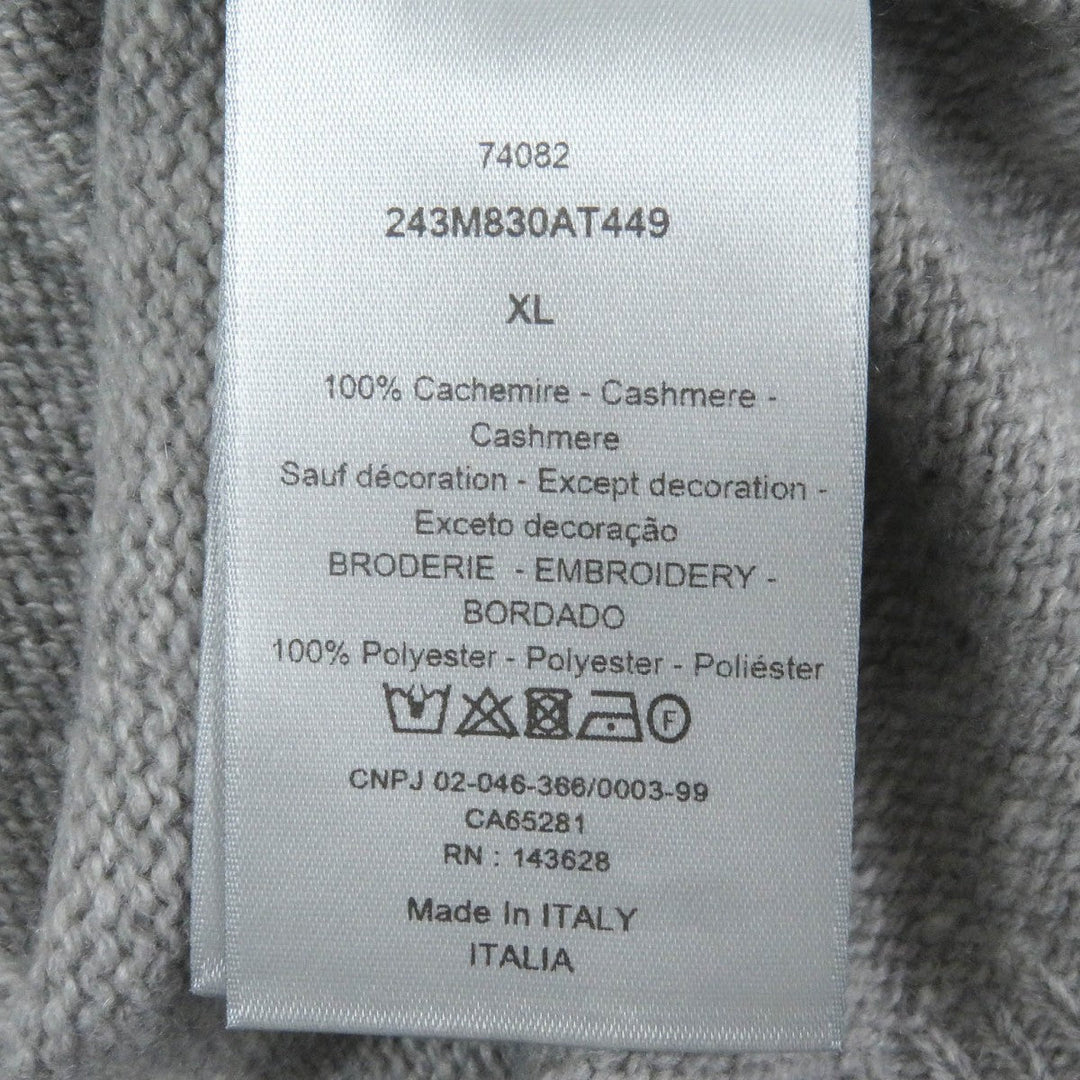 Dior HOMME sweater 243M830AT449 Main: 100% cashmere, part: 100% polyester gray mens XL Used Authentic