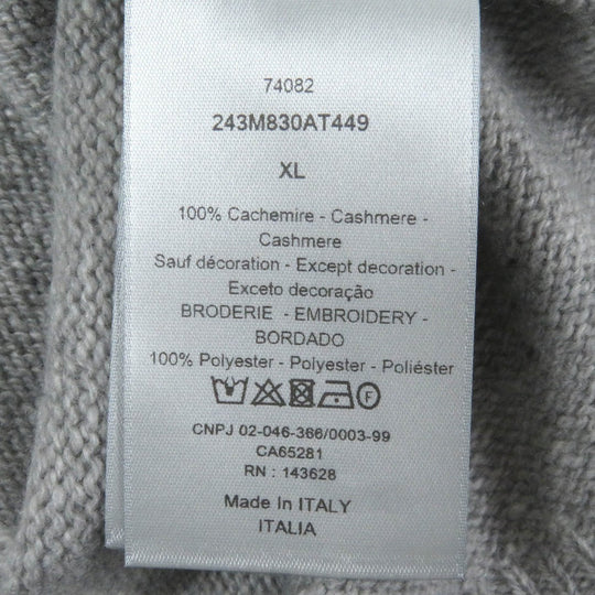 Dior HOMME sweater 243M830AT449 Main: 100% cashmere, part: 100% polyester gray mens XL Used Authentic