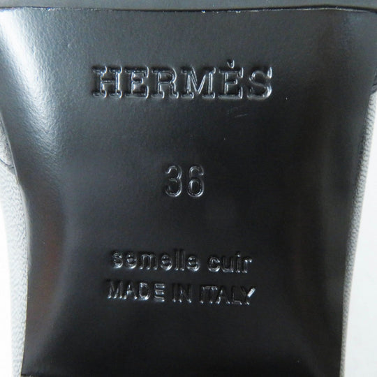 HERMES Mule Main: Leather black Oz Women 36 Used Authentic