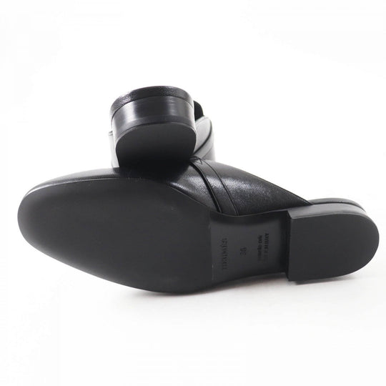 HERMES Mule Main: Leather black Oz Women 36 Used Authentic