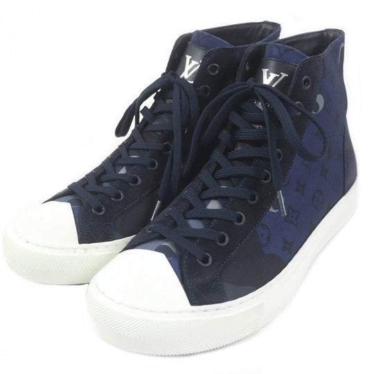 LOUIS VUITTON High cut sneakers canvas Navy LV Tattoo Line 5.5