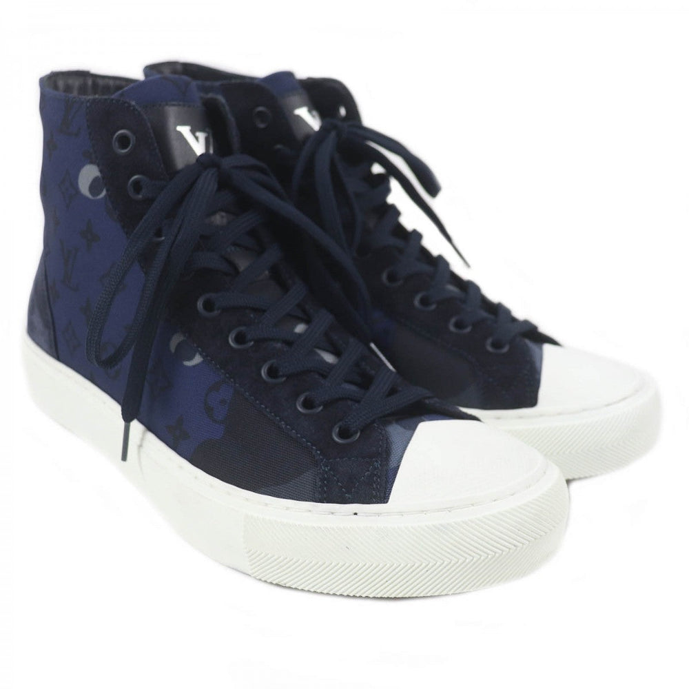 LOUIS VUITTON High cut sneakers canvas Navy LV Tattoo Line 5.5