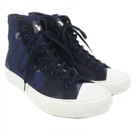 LOUIS VUITTON High cut sneakers canvas Navy LV Tattoo Line 5.5