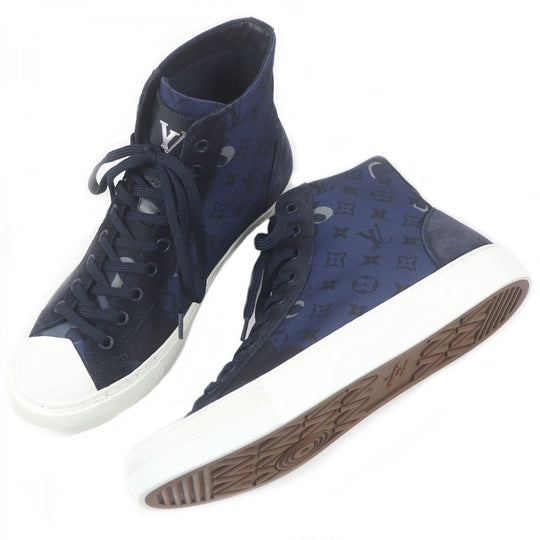 LOUIS VUITTON High cut sneakers canvas Navy LV Tattoo Line 5.5