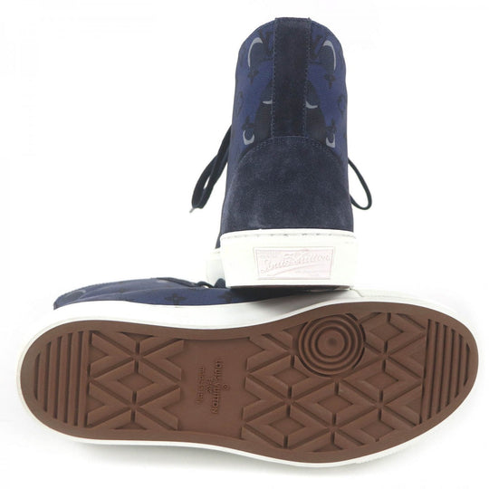 LOUIS VUITTON High cut sneakers canvas Navy LV Tattoo Line 5.5