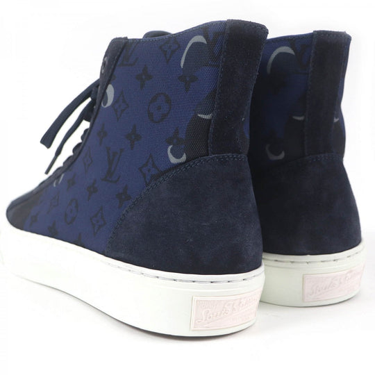 LOUIS VUITTON High cut sneakers canvas Navy LV Tattoo Line 5.5