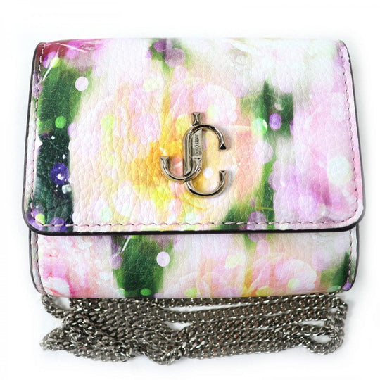 JIMMY CHOO Shoulder Bag leather Pink white multicolor JC Micro Clutch Bag