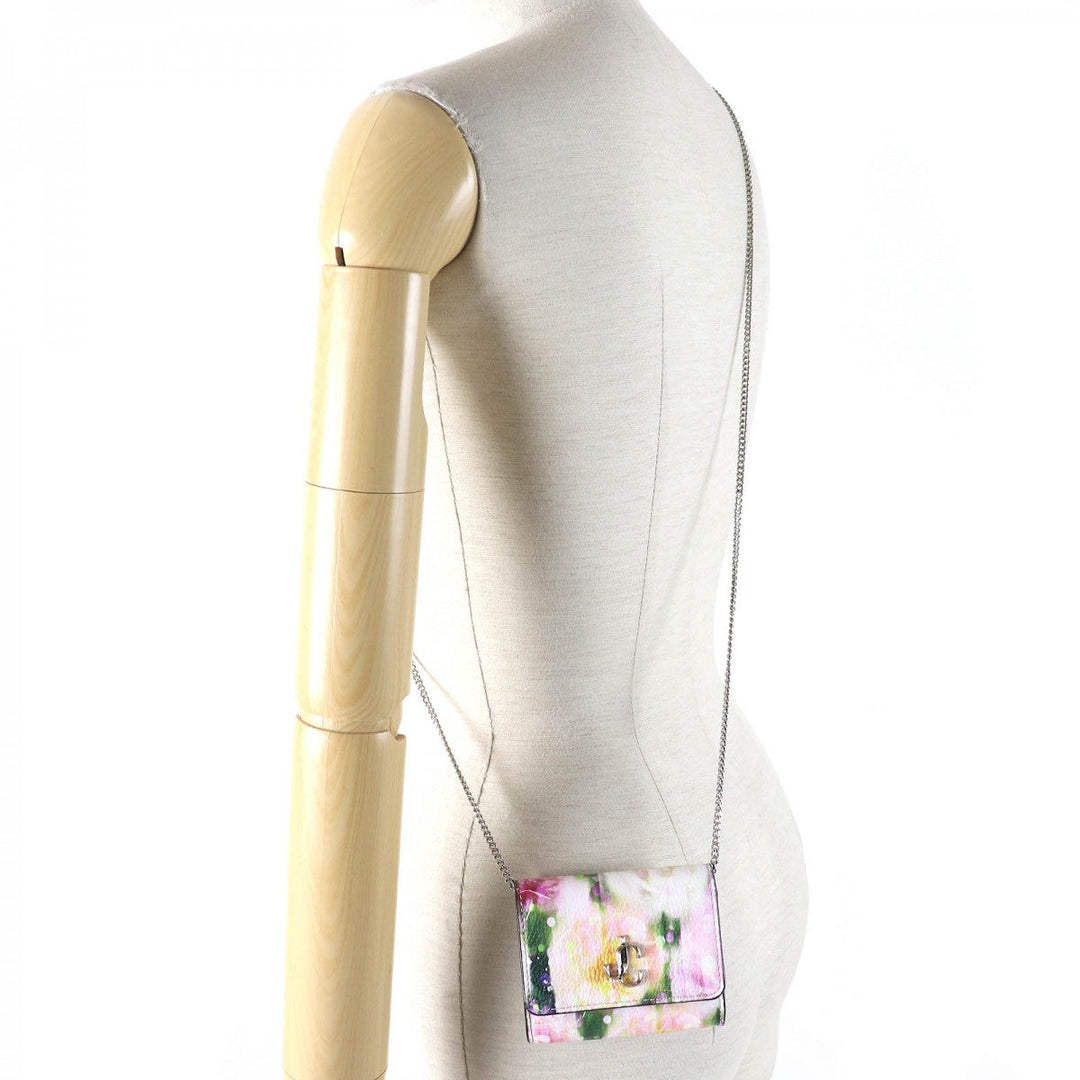 JIMMY CHOO Shoulder Bag leather Pink white multicolor JC Micro Clutch Bag