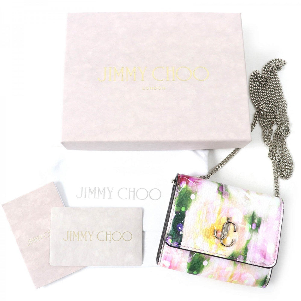 JIMMY CHOO Shoulder Bag leather Pink white multicolor JC Micro Clutch Bag