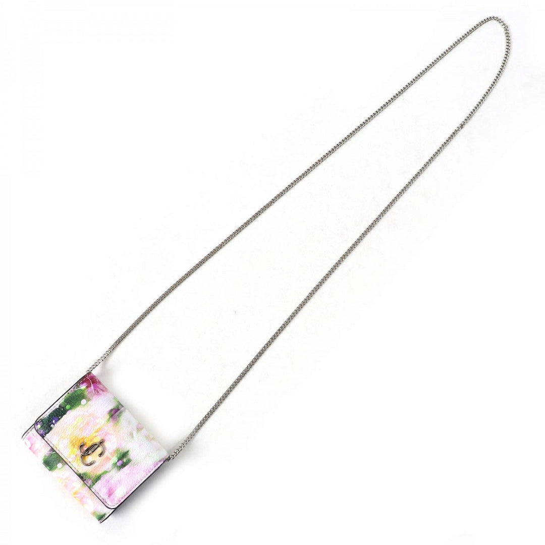 JIMMY CHOO Shoulder Bag leather Pink white multicolor JC Micro Clutch Bag
