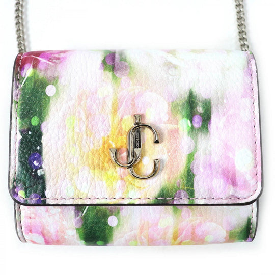 JIMMY CHOO Shoulder Bag leather Pink white multicolor JC Micro Clutch Bag