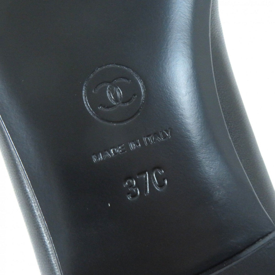 CHANEL pumps G02819 leather black ballerina 37
