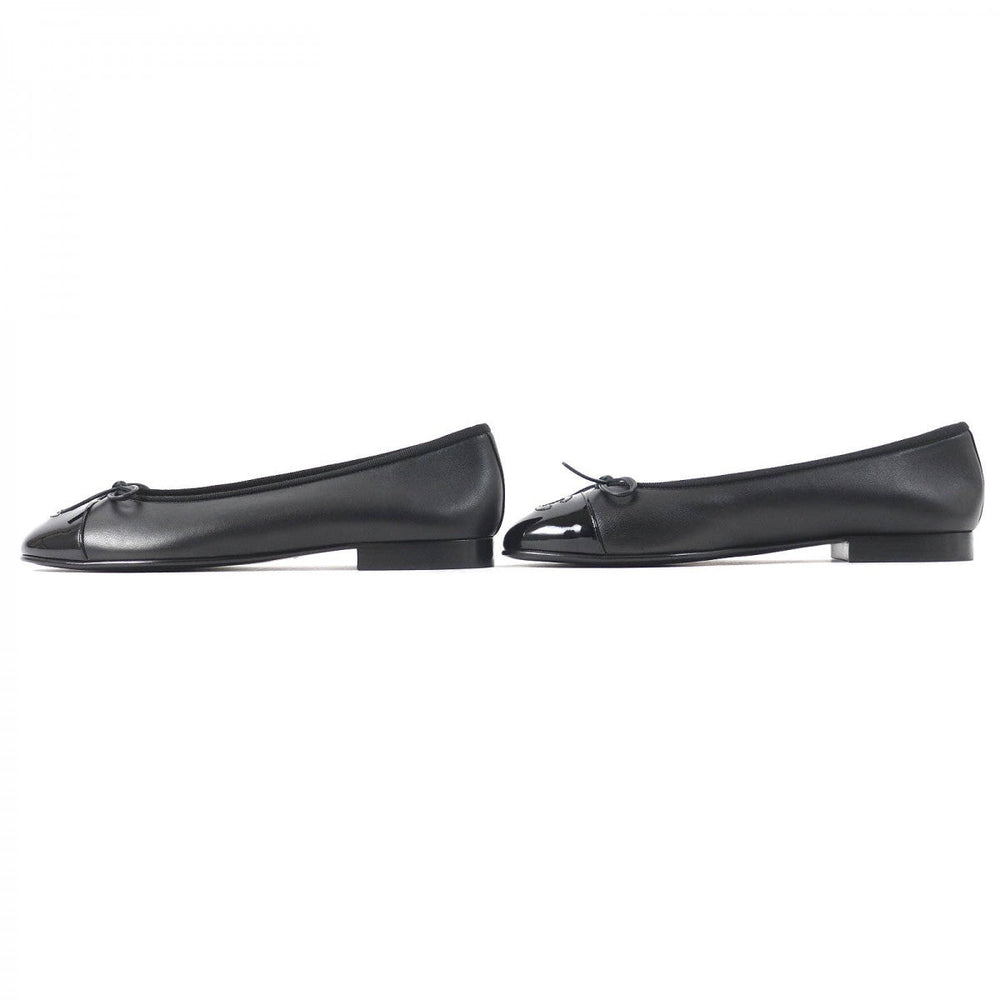 CHANEL pumps G02819 leather black ballerina 37
